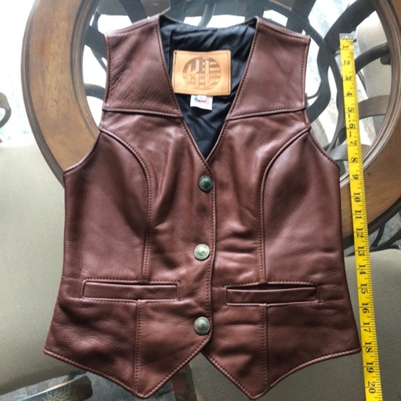 Kerr 100% Leather Brown Vest - Picture 4 of 7